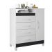 Cômoda Turquesa 1 Porta e 4 Gavetas Quadriflex Branco/Titanium - Móveis Albatroz