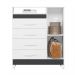 Cômoda Turquesa 1 Porta e 4 Gavetas Quadriflex Branco/Titanium - Móveis Albatroz