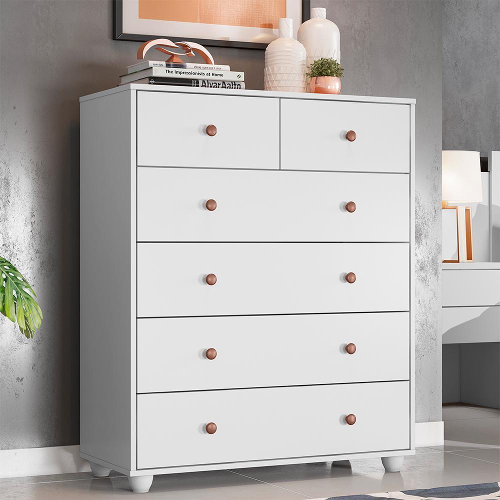 Cômoda Vittoria 6 Gavetas Branco - Móveis Albatroz