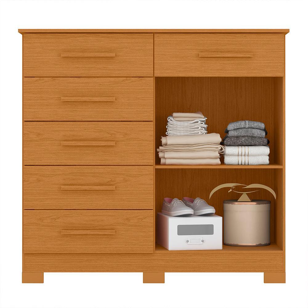 Cômoda Xangai 2 Portas e 6 Gavetas Cinamomo - Móveis Albatroz