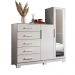 Cômoda com Espelho 5 Gavetas 2 Portas New Master Branco - Móveis Albatroz