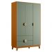 Guarda Roupa Ipê 3 Portas e 2 Gavetas Cinamomo/Sálvia - Móveis Albatroz
