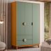 Guarda Roupa Ipê 3 Portas e 2 Gavetas Cinamomo/Sálvia - Móveis Albatroz