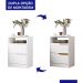 Kit 2 Mesas de Cabeceira Sole 2 Gavetas Flex Branco Fosco - Móveis Albatroz