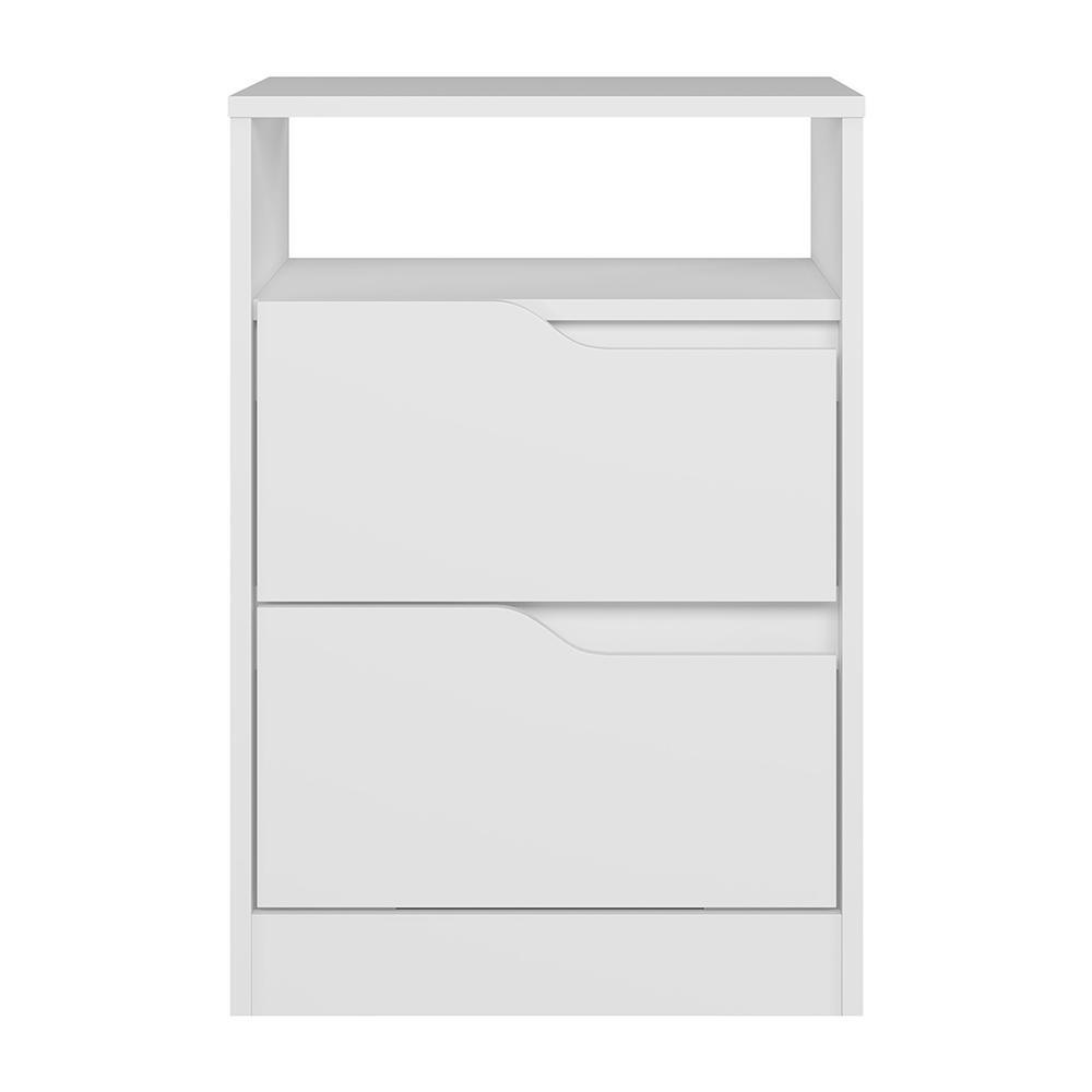 Mesa de Cabeceira Sole 2 Gavetas Flex Branco Fosco - Móveis Albatroz