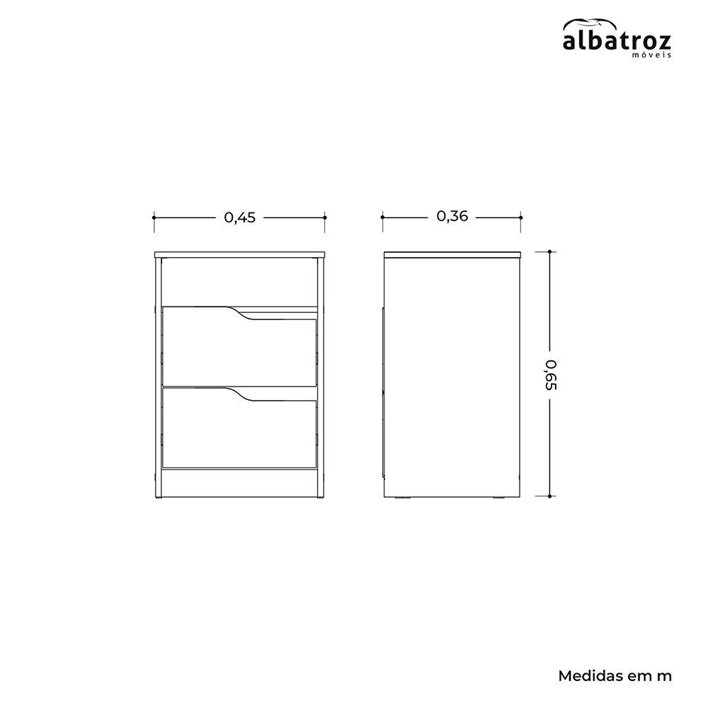 Mesa de Cabeceira Sole 2 Gavetas Flex Cinamomo/Off White - Móveis Albatroz