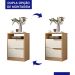 Mesa de Cabeceira Sole 2 Gavetas Flex Off White/Freijó - Móveis Albatroz