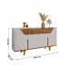 Aparador Buffet Danubio 4 Portas 2 Gavetas Pé Madeira Maciça Off White/Cinamomo