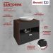 Gabinete Armario Banheiro Santorini com 1 Gaveta e Cuba Luna Nogal/Preto Fosco