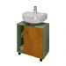 Gabinete Pequin Armario de Banheiro Para Pia de Coluna Pistache/Naturale