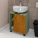 Gabinete Pequin Armario de Banheiro Para Pia de Coluna Pistache/Naturale