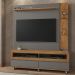 Home Estante Rack Buzios Para TV 60 Polegadas Com Rodízios Naturale/Titanium