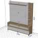 Home Estante Rack Buzios Para TV 60 Polegadas Com Rodízios Naturale/Titanium