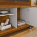 Home Taurus 160 cm para TV até 47” Polegadas e Rodízios Naturale/Off White/Ripado