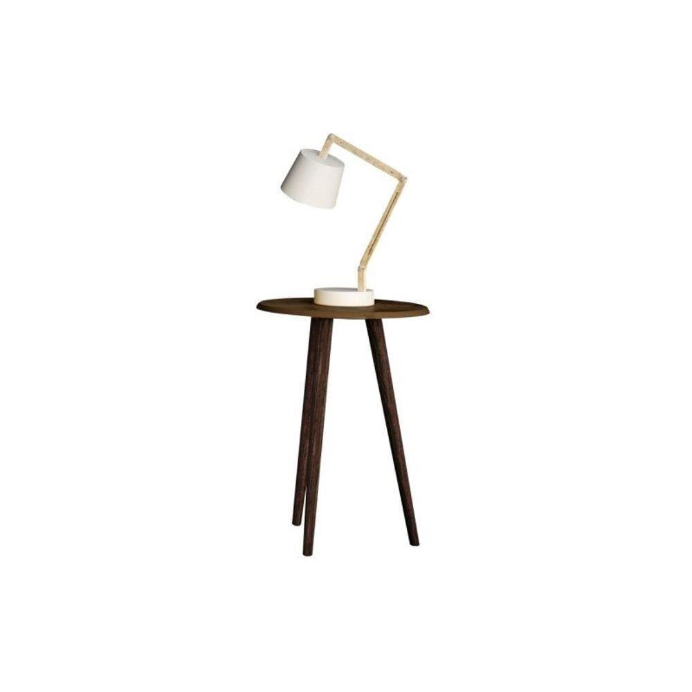 Mesa De Apoio Retrô Brilhante Madeira Rústica - Bechara - 2074535