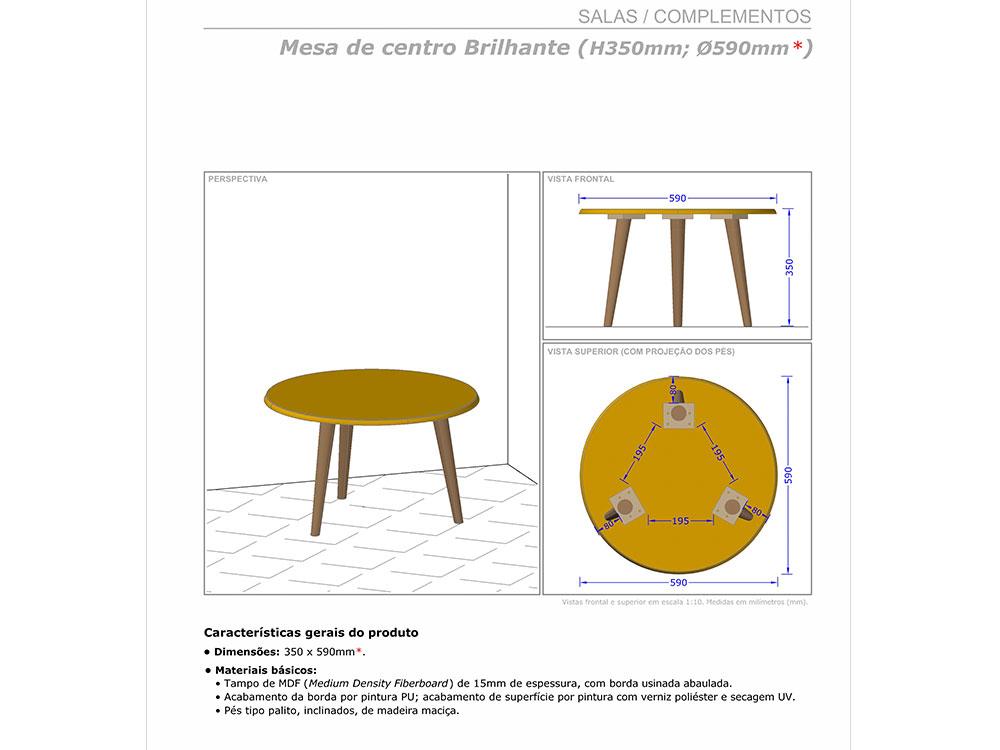 Mesa Lateral Sala Brilhante Carrara Pintura Efeito Mármore