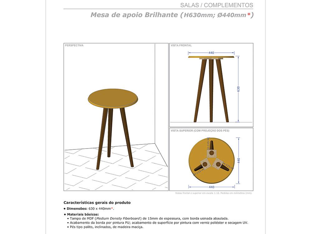 Mesa de Apoio Sala Brilhante Nero Pintura Efeito Mármore