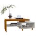 Mesa de Centro Sala Lima com Pés de Madeira Maciça Cinamomo/Off White