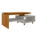 Mesa de Centro Sala Lima com Pés de Madeira Maciça Cinamomo/Off White