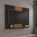 Painel Sala Compact para TV até 50 Polegadas Preto Fosco/Naturale/Ripa
