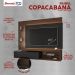 Painel Sala Copacabana para TV até 65 Polegadas Nogal/Preto Fosco