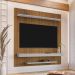 Painel Sala Leme para TV até 60 Polegadas Cinamomo/Ripado/Off White