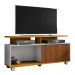 Rack Bancada Para TV 52 Pol Sala Topazio Naturale/Off White/Ripado