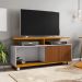 Rack Bancada Para TV 52 Pol Sala Topazio Naturale/Off White/Ripado
