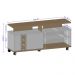 Rack Bancada Para TV 52 Pol Sala Topazio Naturale/Off White/Ripado