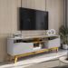 Rack Ilhabela TV 75 Polegadas com 2 Porta Pés Madeira Maciça Off White/Naturale