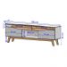 Rack Ilhabela TV 75 Polegadas com 2 Porta Pés Madeira Maciça Off White/Naturale