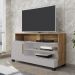 Rack Pipa TV 48 Polegadas com 1 Porta Pés Madeira Maciça Off White/Cinamomo