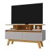 Rack Sala Rubi 1.2 para TV até 50 2 Portas Pé Madeira Macica Naturale/Off White