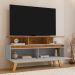 Rack Sala Rubi 1.2 para TV até 50 2 Portas Pé Madeira Macica Naturale/Off White