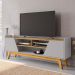 Rack Sala Turim para TV até 65 Polegadas com Pés Madeira Off White/Cinamomo