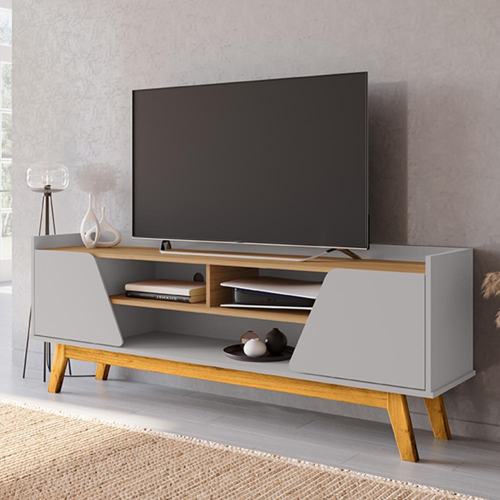 Rack Sala Turim para TV até 65 Polegadas com Pés Madeira Off White/Cinamomo