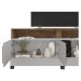 Rack Taípe TV 65 Polegadas com 2 Portas Pés Madeira Maciça Off White/Cinamomo