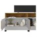 Rack Taípe TV 65 Polegadas com 2 Portas Pés Madeira Maciça Off White/Naturale