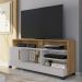 Rack Taipu TV 55 Polegadas com 1 Porta e Pés Madeira Maciça Off White/Cinamomo
