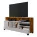 Rack Taipu TV 55 Polegadas com 1 Porta e Pés Madeira Maciça Off White/Naturale