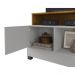 Rack Taipu TV 55 Polegadas com 1 Porta e Pés Madeira Maciça Off White/Naturale