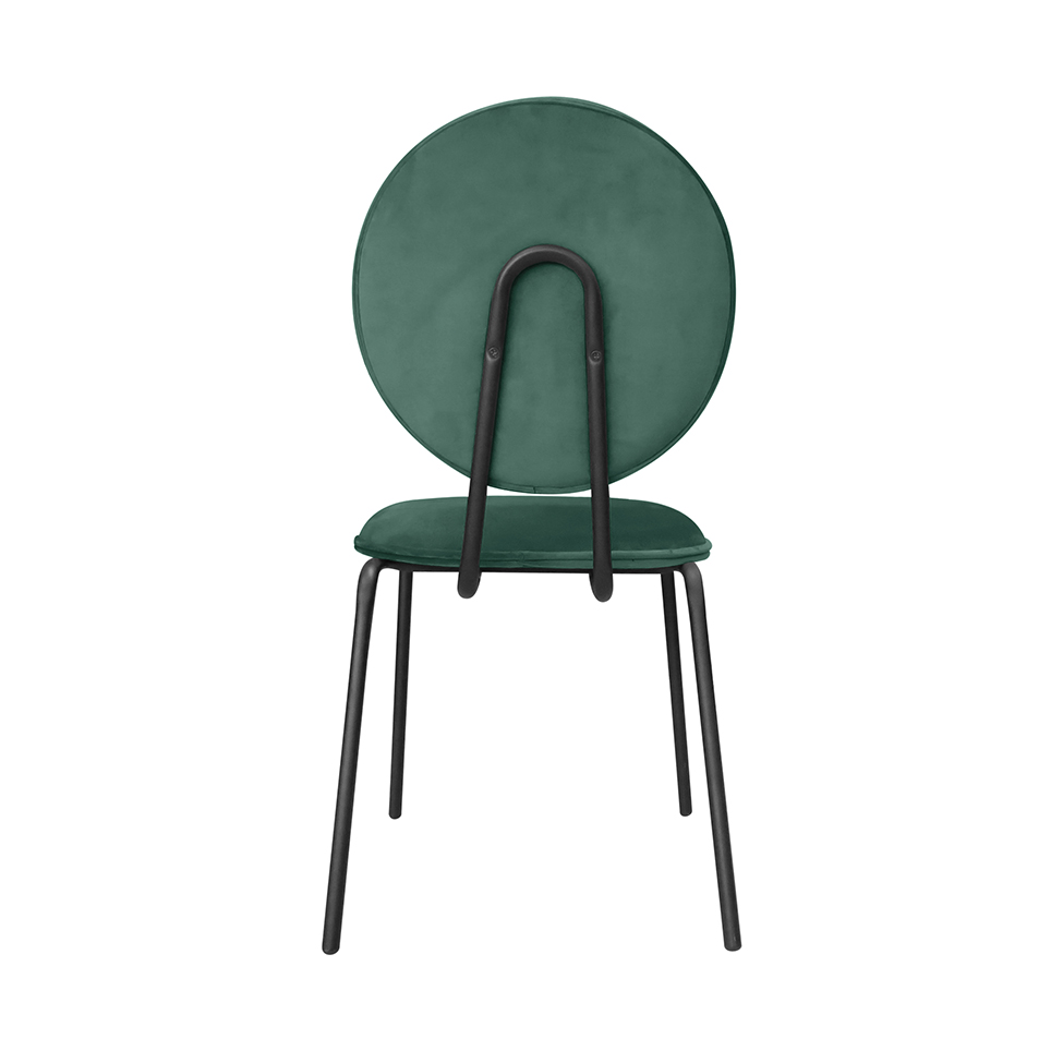 Conjunto com 2 Cadeiras Sofia Veludo Verde e Preto