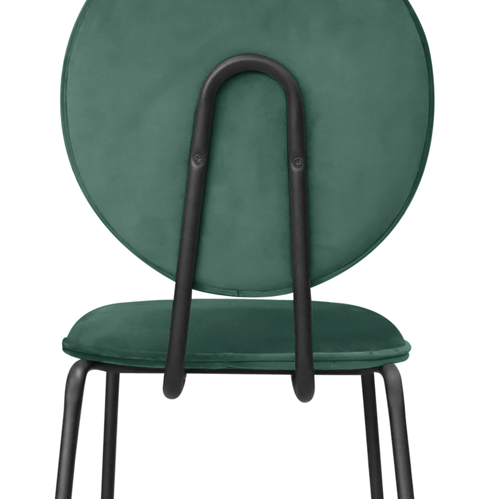 Conjunto com 2 Cadeiras Sofia Veludo Verde e Preto