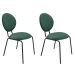 Conjunto com 2 Cadeiras Sofia Veludo Verde e Preto