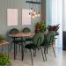 Conjunto com 2 Cadeiras Sofia Veludo Verde e Preto