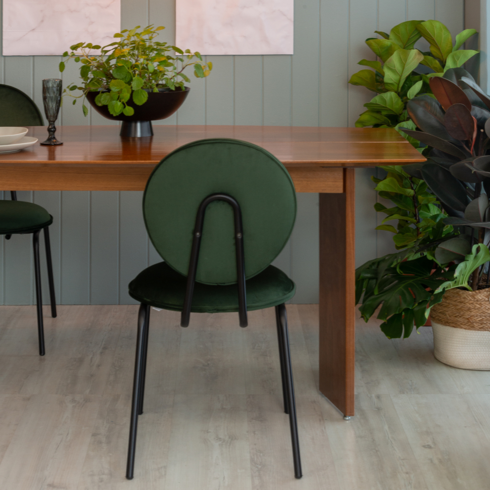 Conjunto com 2 Cadeiras Sofia Veludo Verde e Preto