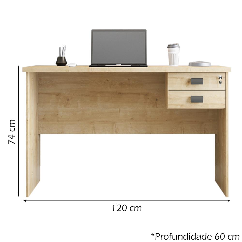 Mesa Para Escritorio 120x74 2 Gavetas 127073 Nature Mobel