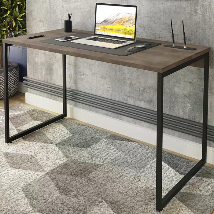 Mesa Para Escritorio Estilo Industrial 120x75 cm 133160 Castanho Mobel