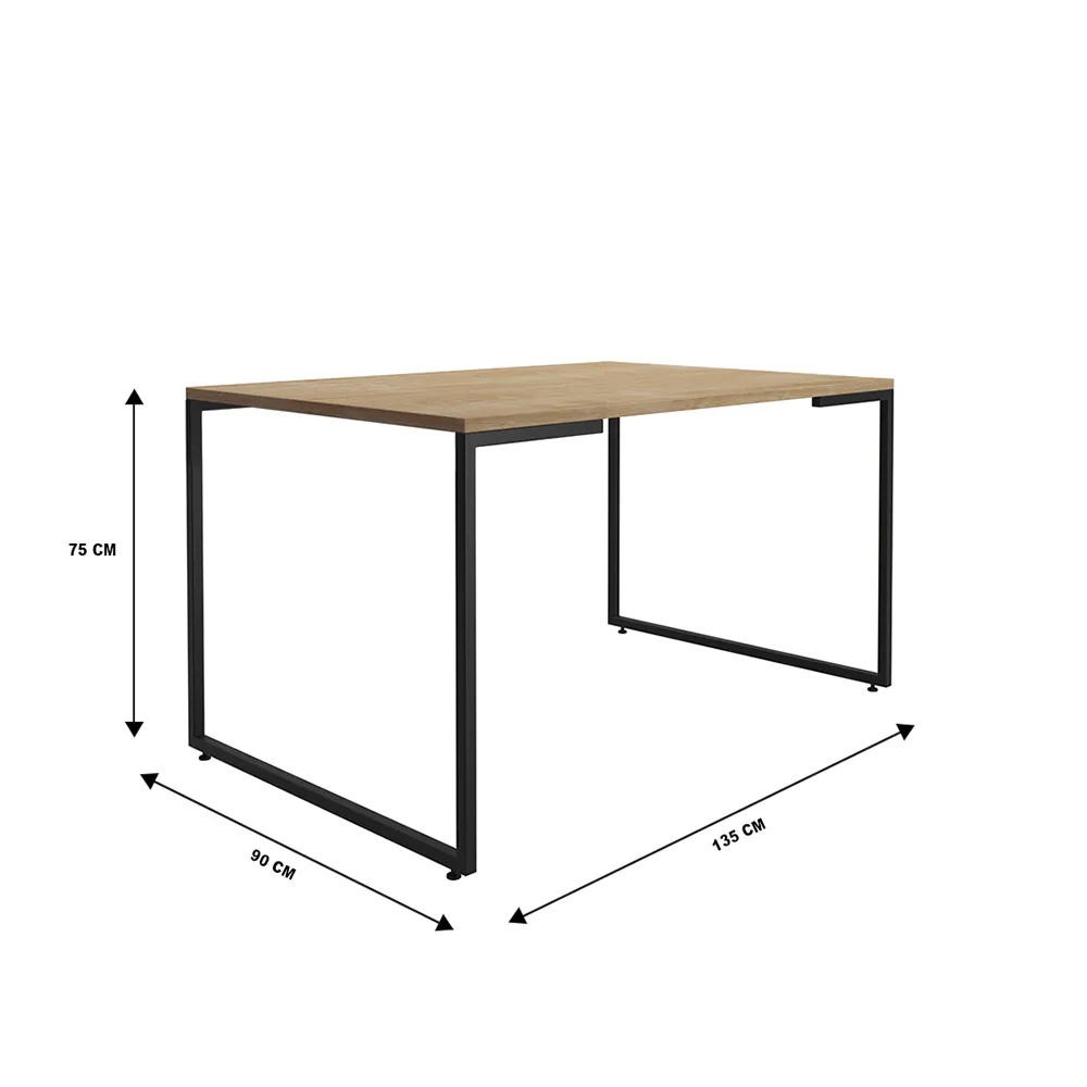 Mesa de Jantar Industrial 4 Lugares 135x90 Porto - Fit Mobel