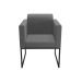 Poltrona Ana Linho Base Industrial Metálica Preto - SSX Multicoisas